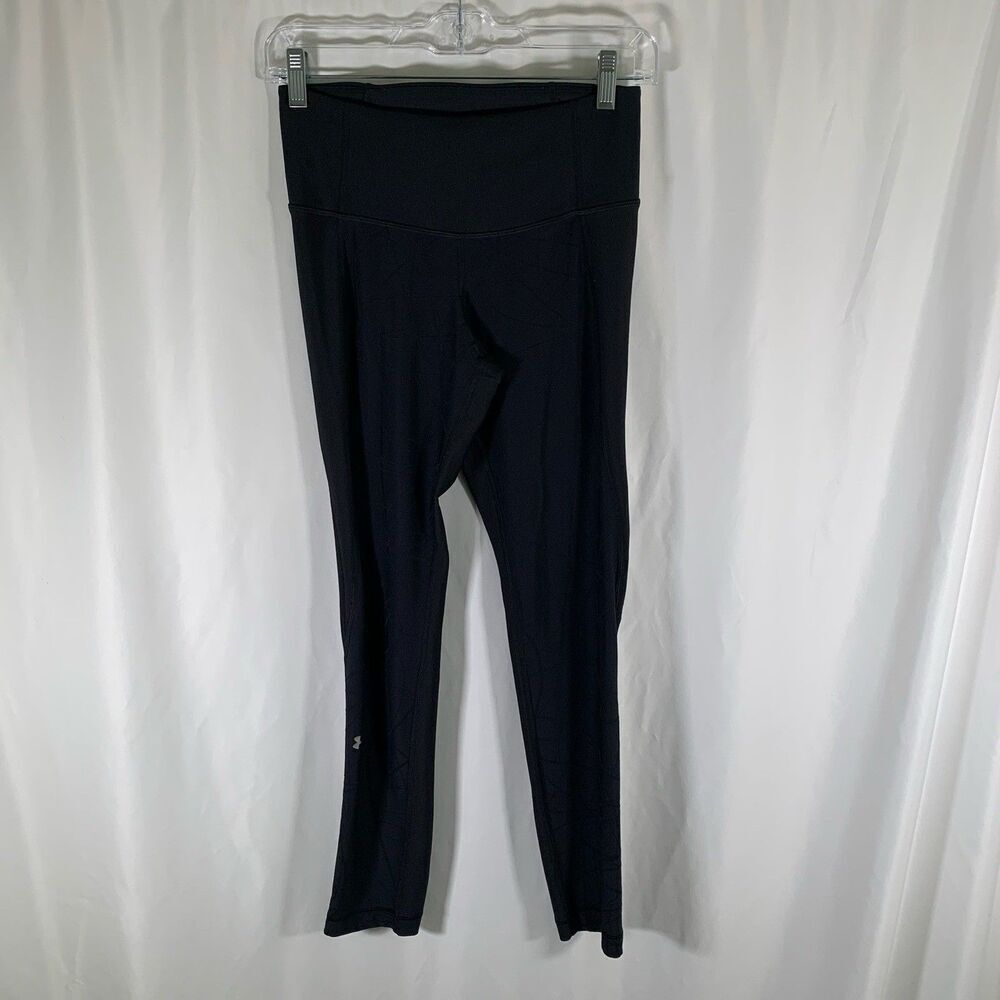 Under Armour Leggings Women's Small Black Pull On Stretchy Mid Rise